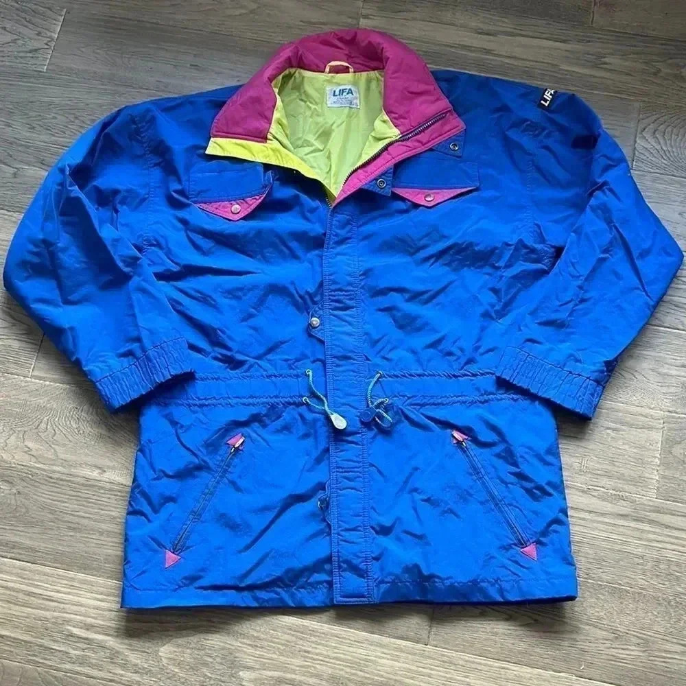 LIFA by Fletcher | Vintage 80’s Blue Windbreaker Long Jacket Size Large/XL